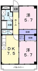 ディアコートＫの物件間取画像